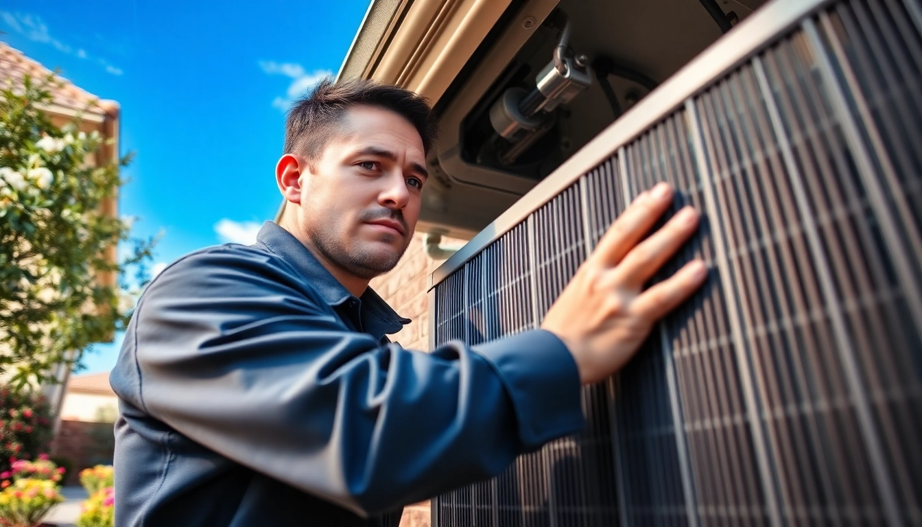 AC repair mesa az technician working on air conditioning unit in a bright Mesa environment.